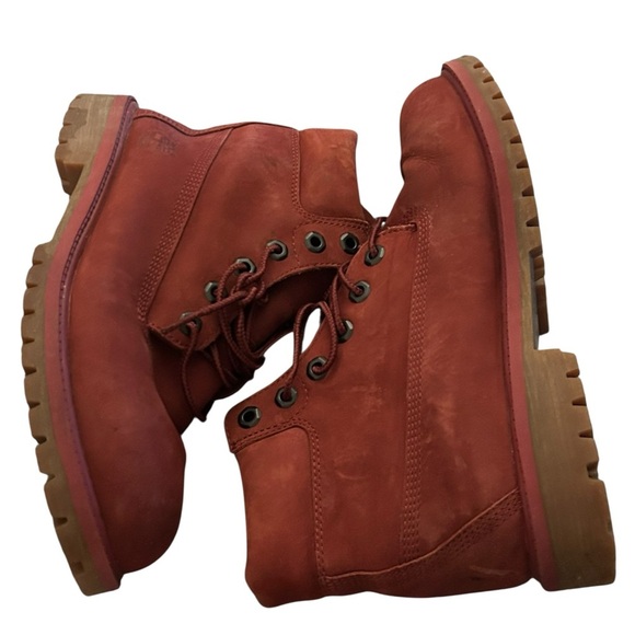 Timberland Shoes - Timberland Women's 6” Premium BURGUNDY Nubuck leather work boot size 7